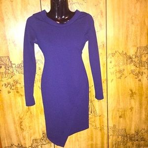Navy Blue Asymmetrical Dress